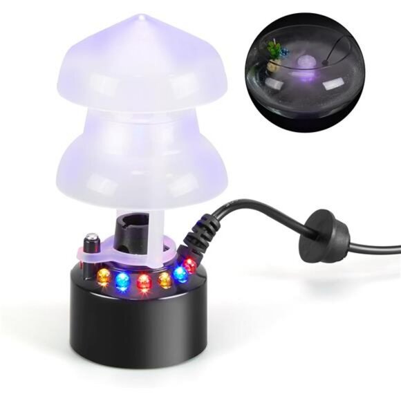 Mist Maker with Splash Guard, 12 LED Fogger Water Fountain Pond Fog Machine - Picture 1 of 7